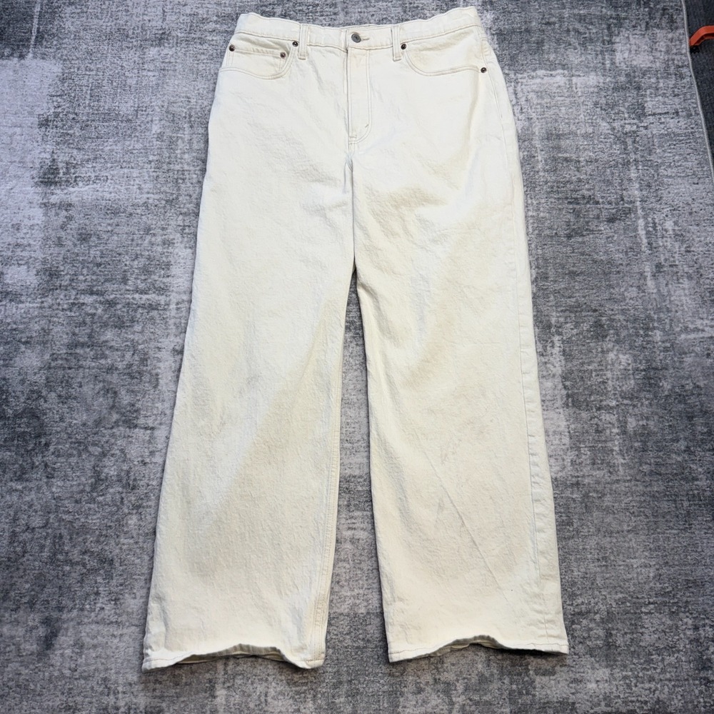 Abercrombie & Fitch Jeans Women 32/14S Cream 90s Relaxed High Rise Coastal Party